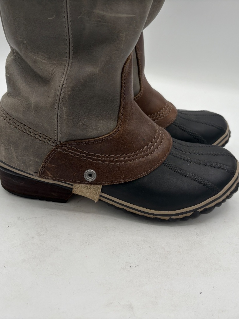 Sorel Slimpack Tall Boots Women's 7 Gray Equestrian Riding Rain Waterproof RARE - Picture 7 of 16